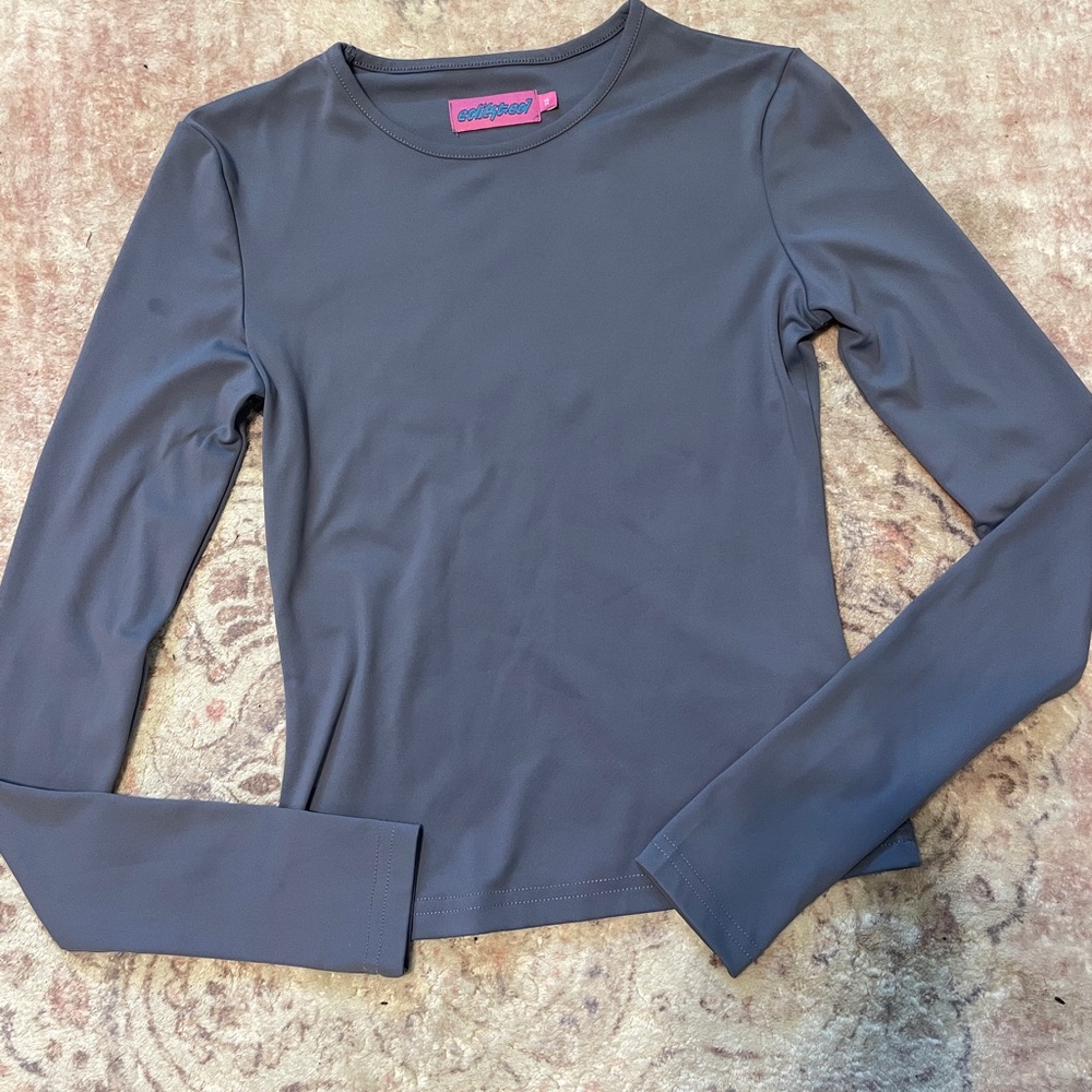 Blueish Gray Long Sleeve Top